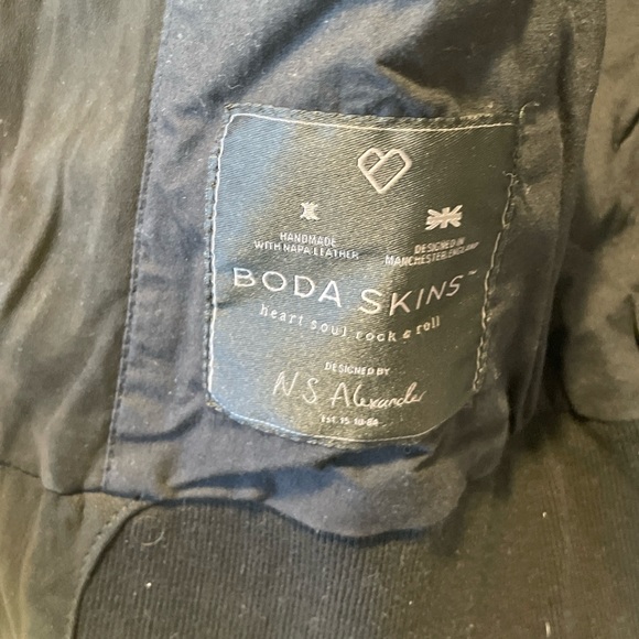 Boda Skins Sheep Skin Leather Suede Bomber Jacket - Picture 8 of 10